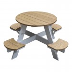 Masuta Gradina Rotunda Maro Natur OZN pentru copii cu 4 locuri din lemn pentru Picnic si Activitati Masuta Gradina Rotunda Maro Natur OZN pentru copii cu 4 locuri din lemn pentru Picnic si Activitati